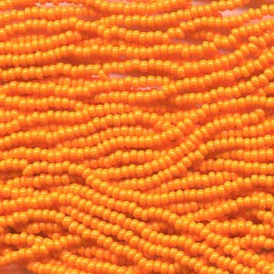 6/0 Czech  (LIGHT ORANGE)  6 String/Hnk -Approx 72 Grams - Mhai O' Mhai Beads
