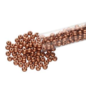 11/0 Czech Round Glass Seed Beads. (Soft Copper) *24 gram TUBE