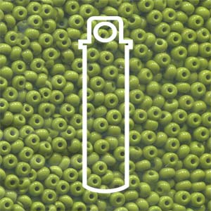 11/0 Czech Round Glass Seed Beads  (Opaque Olive)  *approx 24 gram tube