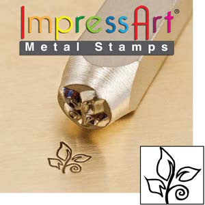 Leaf Swirl Design Stamp *6mm - Mhai O' Mhai Beads
