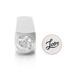 Love Fancy Script Design Stamp *6 mm - Mhai O' Mhai Beads
