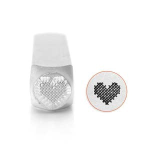 Patchwork Heart Design Stamp *6 mm - Mhai O' Mhai Beads
