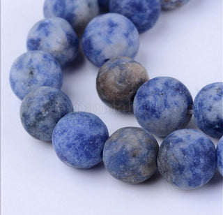 Frosted Blue Spot Jasper (8mm )  Approx 50 Beads