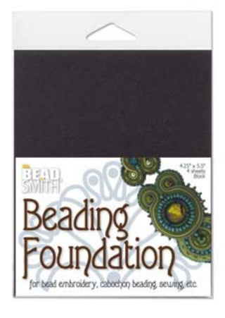 Beadsmith "Beading Foundation"  BLACK (4 Sheets per pack).  4.25" x 5.5"