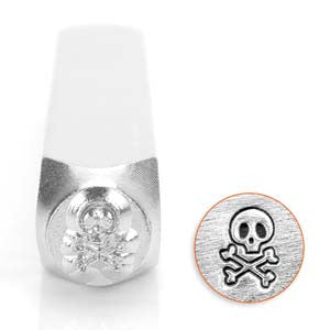 Skull & Bones Design Stamp *6 mm - Mhai O' Mhai Beads
