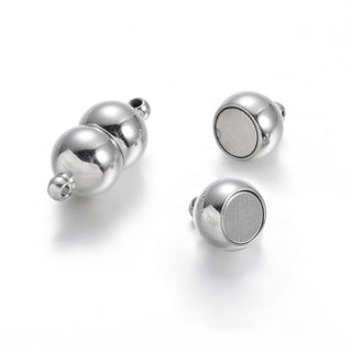 Magnetic Clasp (Stainless Steel) 18 x 8mm (Hole 1mm)  Sold Individually
