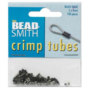 Crimp Tubes (2 x 2mm)   Black Oxide  (100 pieces)