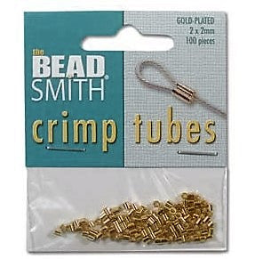 Copy of Crimp Tubes (2x 2mm)  Gold-Plated  (100 pieces) - Mhai O' Mhai Beads
