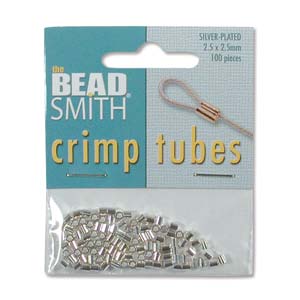 Crimp Tubes (2.5 x 2.5 mm)  Silver-Plated  (100 pieces).