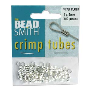 Crimp Tubes (4mm x 3mm)   Silver-Plated  (100 pieces)