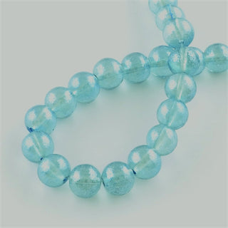 Glass Beads *Palest Bluish/ Green with a High Sheen - Round  (8mm)