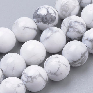 Howlite ( White with Grey Veins) Rounds (see drop down for size options)