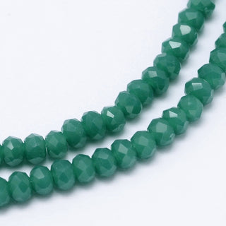 Crystal (Chinese) *Faceted Rondelle  (Teal Green).  3 x2mm, Hole: 0.8mm, about 200pcs/strand, 15.1 inch