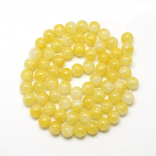 Glass (Crackle) Rounds *Soft Yellows.   See Drop down for Size Options