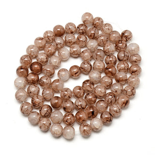 Glass (Crackle) Rounds *Brown/ Sand  Round  (8mm)
