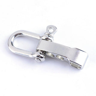 Alloy D-Ring Anchor Shackle Clasp. Platinum Color, 41.5~55x27~30x7.5mm, Hole: 5x7mm  Sold Individually