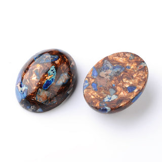 Cabochon *Imperial Jasper &  Bronzite.  Oval 30 x 40mm approx.  (BLUE)