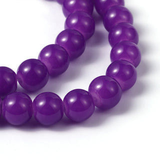 Jelly Style Beads.  Dark Violet.  (Glass Beads) 8mm Size.  (Approx 50 Beads)