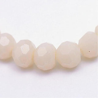 4mm Faceted Round Crystals *Opaque Bisque  (approx 100 beads per 15" Strand)