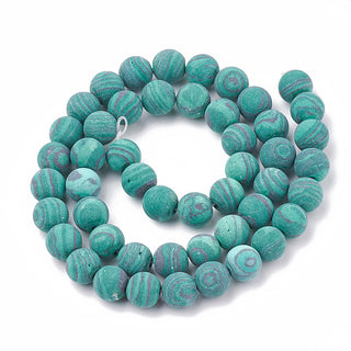 Howlite (Round) *Frosted Green Dyed to look like Malachite (See Drop Down for Size Options) (16" Strand.)