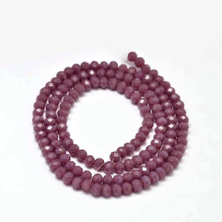 Glass Beads Strands, Faceted Rondelle , Deeper Rosy Purple, 4 x 3mm, Approx 145 Beads