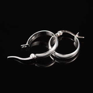 Ring 304 Stainless Steel Hoop Earrings, Silver Color Plated, 22x19x4mm, Pin: 1mm.  (D20701)