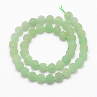 Aventurine (FROSTED Natural Green)  6mm Rounds (16" strand).