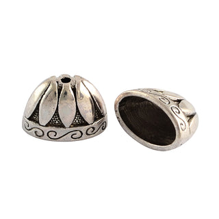 Tibetan Style Alloy Bead Cones, Great for Tassel Ends!,  Antique Silver, 13x20x12mm, Hole: 2mm.  (Packed 5)