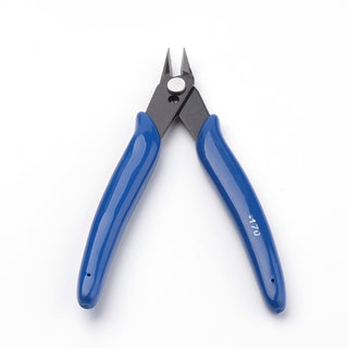 45# Carbon Steel Jewelry Flush/ Side Cutter Plier,  MediumBlue, 130x52x12mm
