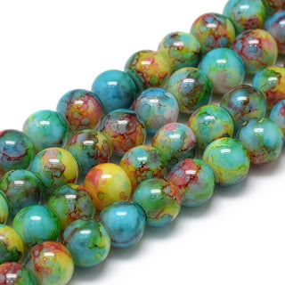 Glass (8mm) Round  Multi Color Mix.  *See Drop Down for Size Options.