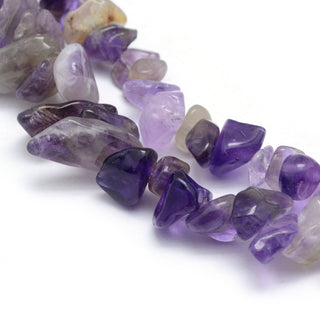 Natural Amethyst Beads Strands, Chip, 5~8mm, Hole: 1mm; about 33 inch strand. (84cm)