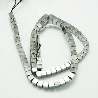 Non-magnetic Hematite Beads Strands, Cube, Color Plated, 4mm, Hole: 1mm, *approx 100 Beads.  *See Drop Down for Color Options.