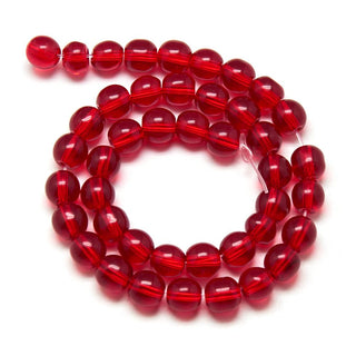 Glass (Transparent) Rounds *Red Red Red.    6mm  (approx 50 beads)