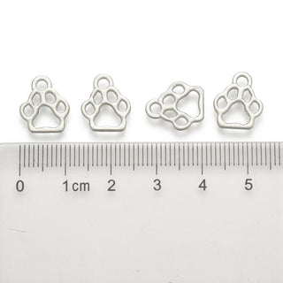 TIbetan Style Metal "Paw" Charms.  (Dog/ Cat).    13 x 11 x 1.5mm.  (See Drop Down for Pack Size Options)