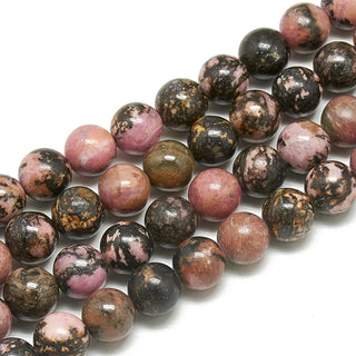 Rhodonite (Round) Beads.  *See Drop Down for size options.