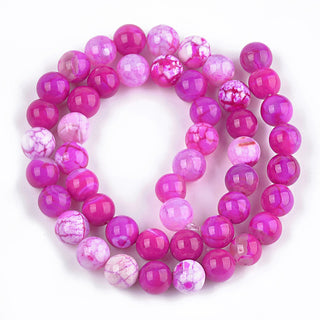 Agate (6 mm Size Rounds) Dyed Agate in Magenta  (16" strand- approx 60 Beads)