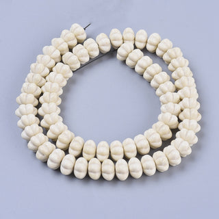 Natural Agate Beads Strands, Pumpkin, 10x6mm, Hole: 0.7mm; *Approx 65 Beads.