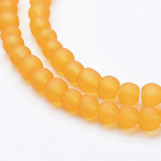 Glass- Frosted ("Engineered Beach Glass")  *Round Sunshine Yellow (See DropDown for Size Options)