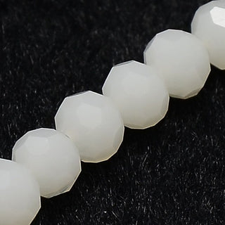 4mm Faceted Round Crystals *White (approx 100 beads per 15" Strand)