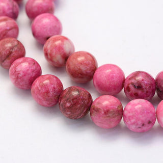 Agate Crazy Agate *Power Pinks.   (8mm Rounds)  Approx 48 Beads