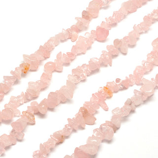 Natural Rose Quartz Chip Bead Strands, 5~8x5~8mm, Hole: 1mm; about 31.5inches