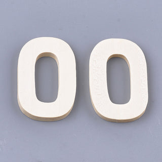Wood Oval "Linking" Rings, Undyed, Oval, Floral White, 35.5x23x4mm, Hole: 9.5x21.5mm.  (Packed 20 Pieces)