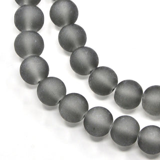 Glass Beads (Dark Frosted) Grey  *See Drop Down for size options