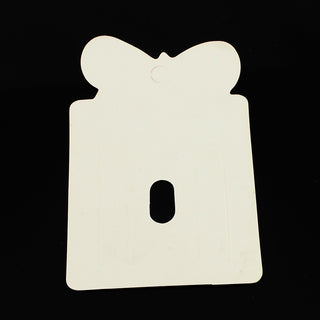 Paper Cardboard Hair Clip Display Cards, White with Pink Bow, 79x50mm.  Packed 25 Cards.