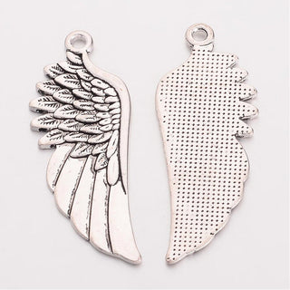 Tibetan Style Alloy Large Pendants, Bird Wing.  Antique Silver, 56x21x1.5mm, Hole: 3mm.  See Drop down for Options.