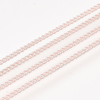 Electrophoresis Iron Curb Chains, with Spool, Soldered, Rose Gold, 1.6x1.2x0.3mm   *Sold by the Foot