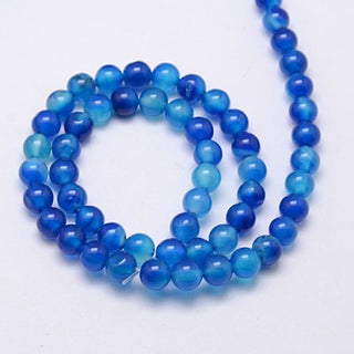 Copy of Agate (6 mm Size Rounds) Blue, Blue and More Blue (16" strand- Approx 60 Beads)