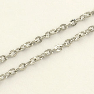 304 Stainless Steel Chain  (3 x 2 x 0.5mm)  Sold by the Foot.