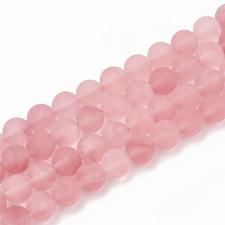 Cherry Quartz (6 mm Frosted Rounds)  *approx 60 beads per strand