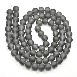 Glass Beads (Dark Frosted) Grey  *See Drop Down for size options